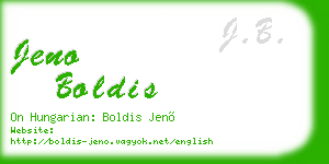jeno boldis business card